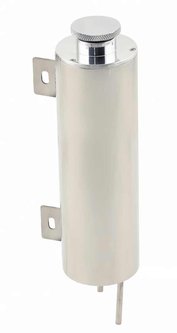 Mr. Gasket Overflow Tank - 3 Inch Diameter 10" Height Polished Stainless Steel