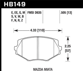 Hawk 94-97 Mazda Miata / 99-03 Miata DTC-30 Race Front Brake Pads - 0
