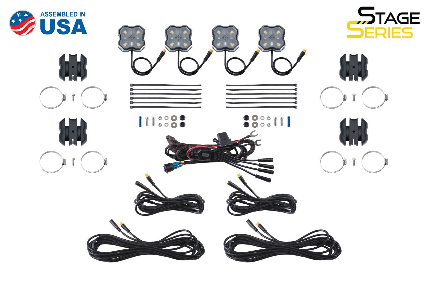 Diode Dynamics Stage Series SXS Rock Light Installer Kit - 0
