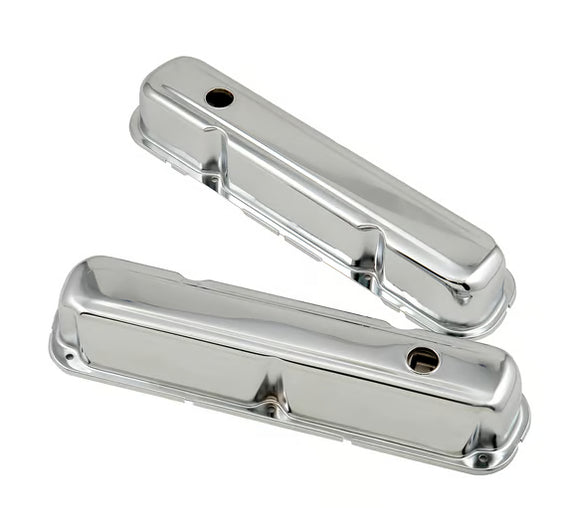 Mr. Gasket Chrome Tall-Style Valve Covers Fits 1964-1991 Chrysler 273-360 LA Small Block