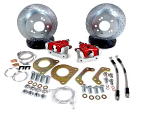 BAER BRAKES 10.5 Clsc Brake Sys RR Red Ford 8.8 Fits Ford 8.8" C-Clip Rear Ends w/2.5" Axle Standoff, 4 Lug
