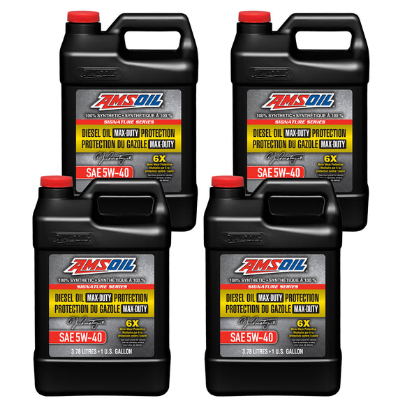 AMSOIL Signature Series 5W-40 100% Synthetic Max-Duty Diesel Oil Case of 4