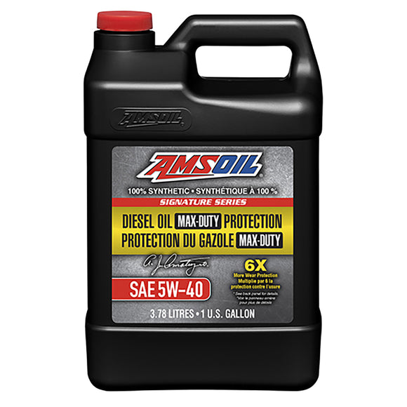 AMSOIL Signature Series 5W-40 100% Synthetic Max-Duty Diesel Oil 3.78 Liter Jug