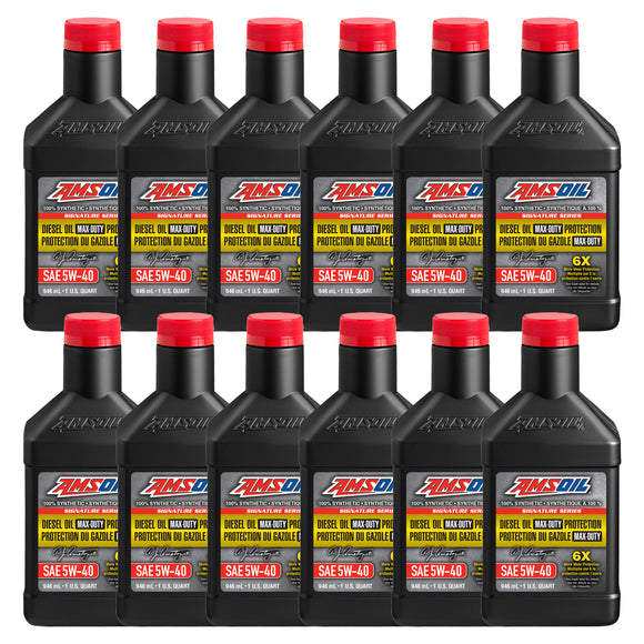 AMSOIL Signature Series 5W-40 100% Synthetic Max-Duty Diesel Oil Case of 12