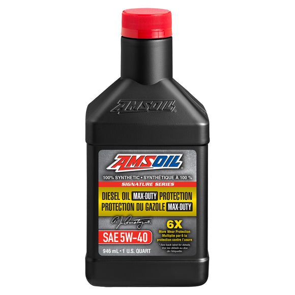 AMSOIL Signature Series 5W-40 100% Synthetic Max-Duty Diesel Oil 946 ml Bottle