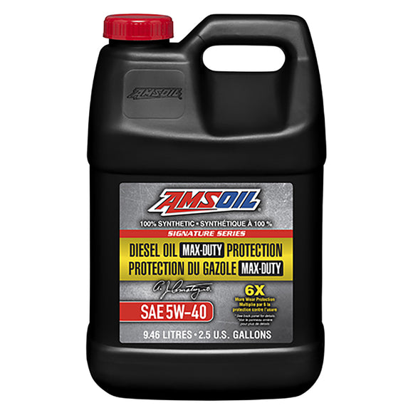 AMSOIL Signature Series 5W-40 100% Synthetic Max-Duty Diesel Oil 9.46 Liter Jug