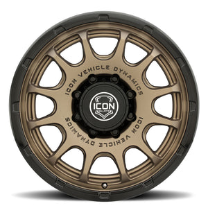 ICON Alloys Rancho 20x9 / 8x170 / 6mm / 5.25in BS Satin Bronze w/ Gloss Black Lip Wheel