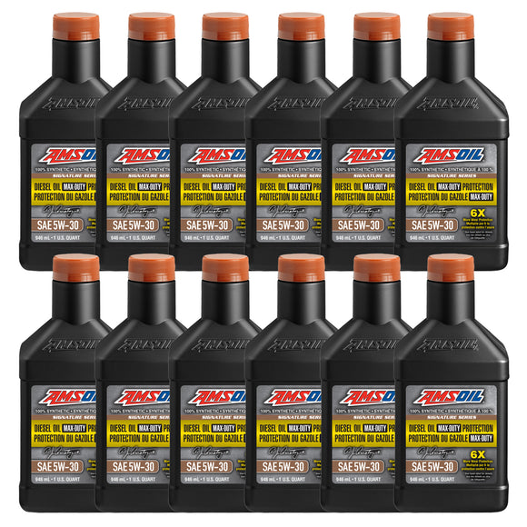 AMSOIL Signature Series 5W-30 100% Synthetic Max-Duty Diesel Oil Case of 12