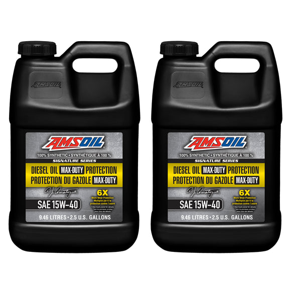 AMSOIL Signature Series 15W-40 100% Synthetic Max-Duty Diesel Oil Case of 2