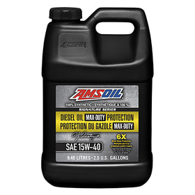 AMSOIL Signature Series 15W-40 100% Synthetic Max-Duty Diesel Oil 9.46 Liter Jug