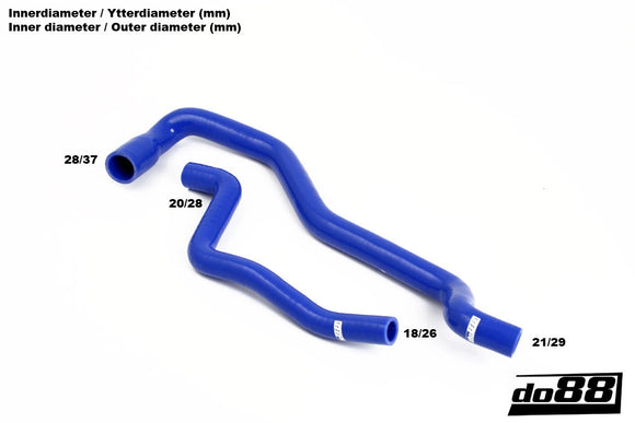 do88 SAAB 9-5 98-10 Heater Hoses for Cars w/o Water Valve Blue