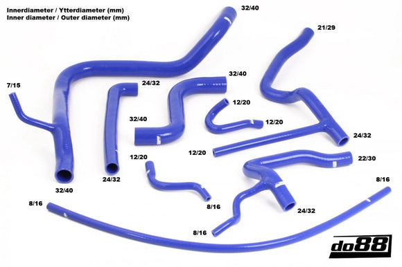 do88 SAAB 900 Turbo T8 81-89 Coolant Hoses Blue