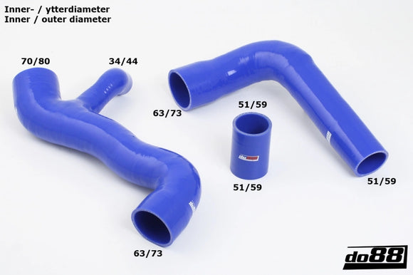 do88 09-11 Ford Focus RS 2.5L (MKII) Pressure Hoses w/Symposer - Blue