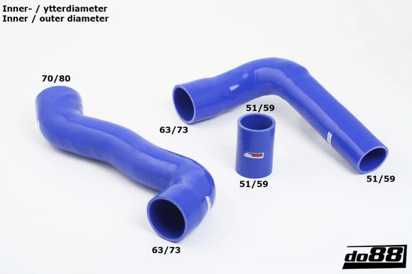 do88 09-11 Ford Focus RS 2.5L (MKII) Pressure Hoses w/o Symposer - Blue
