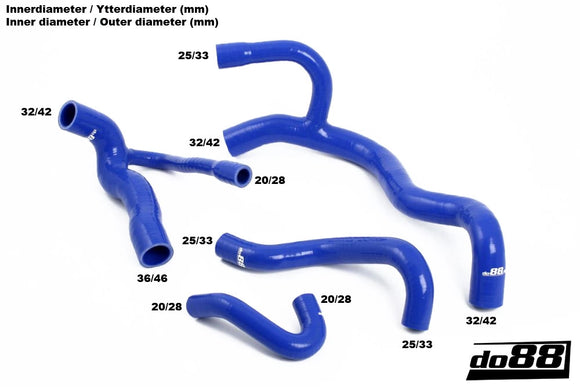 do88 92-96 Audi S2/RS2 2.2T (ABY/ADU) Radiator Hoses - Blue