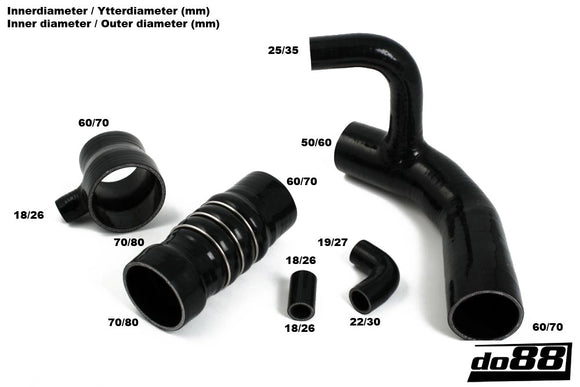 do88 89-92 Audi Ur-Quattro 2.2T 20V Pressure Hoses - Black