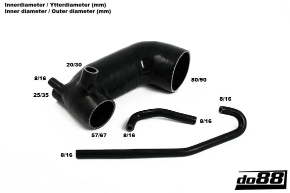 do88 89-92 Audi Ur-Quattro 2.2T 20V Inlet Hose - Black