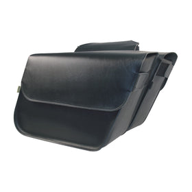 Willie & Max Universal Raptor Large Slant Saddlebags (16 in L x 11 W x 6.5 in H) - Black