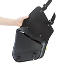 Willie & Max HD Softails, Yamaha Road Stars, Kawasaki Vulcan 900, Suzuki C50 Swingarm Bag - Black-2