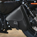 Willie & Max HD Sportsters, Custom Hard Tails Leather Swingarm Bag Dual Shock w/Blk Buckle - Black-2