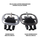 Willie & Max HD Sportsters, Custom Hard Tails Leather Swingarm Bag w/Chrome Buckle - Black-3