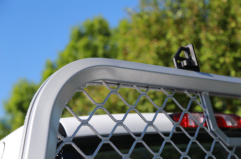 Deezee 99-16 Ford SuperDuty Cargo Management Cab Rack - Aluminum Mesh