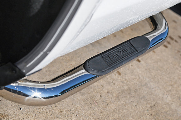 Deezee 14-18 Chevrolet Silverado Tubes - 3In Round Stainless Polished CrewCab