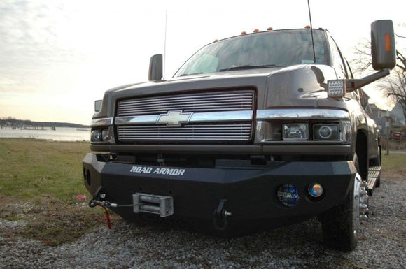 Road Armor 03-09 Chevy/GMC C4500 Kodiak Stealth Front Winch Bumper - Tex Blk