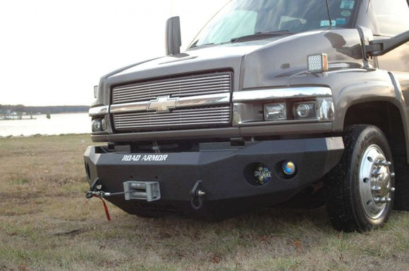 Road Armor 03-09 Chevy/GMC C4500 Kodiak Stealth Front Winch Bumper - Tex Blk