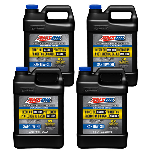 AMSOIL Signature Series 10W-30 100% Synthetic Max-Duty Diesel Oil Case of 4