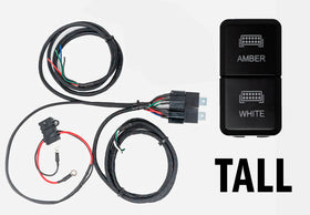 Cali Raised 43 Amber/White Dual Function Led Bar - Dual Function Wire Harness/SQ Dual Function Switch - 0