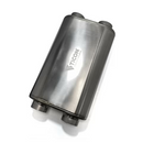 Ticon Industries 17in OAL 2.5in Thin Oval Matte Finish Titanium Muffler - 2.5in Dual In/Dual Out-1
