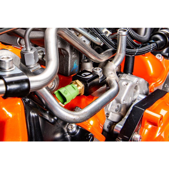 Fleece Performance Fuel Temperature Sensor Mounting Block For LML Duramax CP3 Conversions - 0
