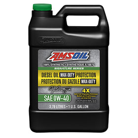 AMSOIL Signature Series 0W-40 100% Synthetic Max-Duty Diesel Oil 3.78 Liter Jug