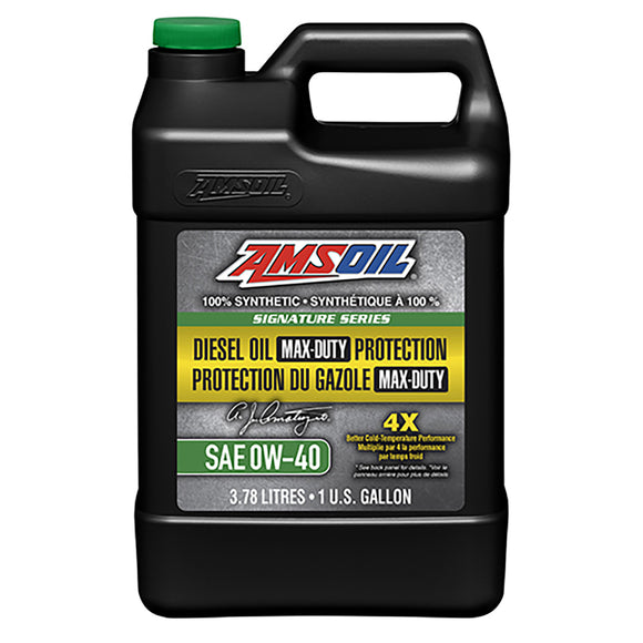 AMSOIL Signature Series 0W-40 100% Synthetic Max-Duty Diesel Oil 3.78 Liter Jug