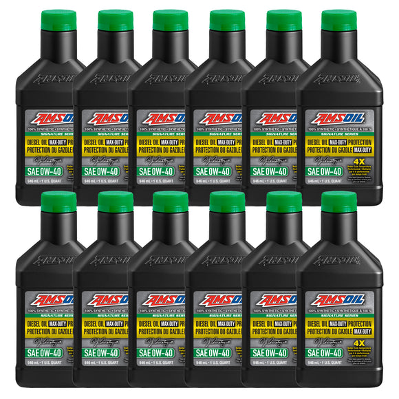 AMSOIL Signature Series 0W-40 100% Synthetic Max-Duty Diesel Oil Case of 12
