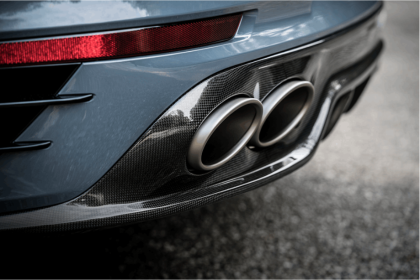 Akrapovic 16-19 Porsche 911 Turbo/Turbo S (991.2) Slip-On Line (Titanium) w/ Tips & Gloss Diffuser