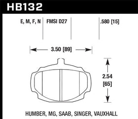 Hawk 62-81 MG MGB Black Race Front Brake Pads - 0