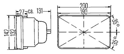 Hella E-Code 5in x 7in H4 Conversion Headlamp Kit - 0