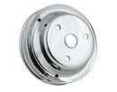 Mr. Gasket Crankshaft Pulley - Chrome - Double Groove 1969-1985 Small Block Chevrolet with Long Water Pump-1