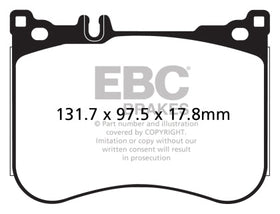 EBC 14+ Mercedes-Benz S550 4.7 Twin Turbo AMG Sport Pkg Redstuff Front Brake Pads - 0