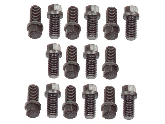Mr. Gasket Header Bolts - 3/8-16 x 3/4 Inch Hex Head - Set of 16 1965-1990 Chevrolet 396-454 Big Block and 1962-2001 Ford 221-351W