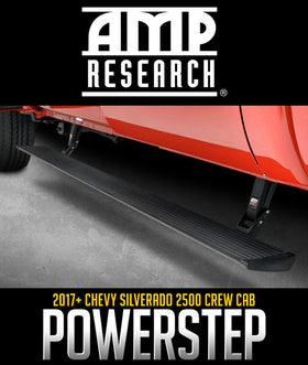 AMP RESEARCH POWERSTEP PLUG N PLAY: 2017+ CHEVY SILVERADO 2500 CREW CAB