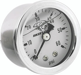 Bikers Choice White Face Liquid Filled Oil Pressure Gauge 0-60 Psi 1/8 NPT
