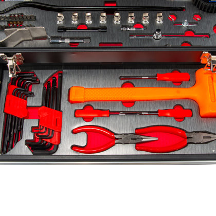 BikeMaster 3 Drawer Toolbox - Includes 129 Piece Tool Set