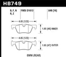 Hawk 13-14 BMW 328i/328i xDrive / 2014 428i/428i xDrive HPS 5.0 Rear Brake Pads-1
