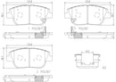 Brembo 11-15 Hyundai Sonata/11-16 Kia Optima Front Premium NAO Ceramic OE Equivalent Pad 581013QA50-2