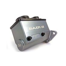 Baer ReMaster Baer Brakes Remaster Master Cylinder: A small, compact, 1-piece body machined out of 6061 T6 billet aluminum, 1-1/8 in. Bore, Left Side Ports, Gray Anodized, with a 2-bolt mounting flange fitting many Ford and GM applications.