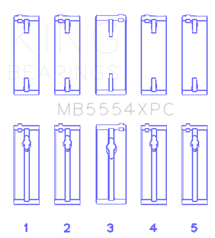 King Toyota 3SGTE 16V 2.0L pMaxKote Performance Main Bearing Set - Size STD - 0