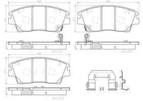 Brembo 17-20 Hyundai Elantra/16-21 Tucson Front Premium NAO Ceramic OE Equivalent Pad 58101D3A11